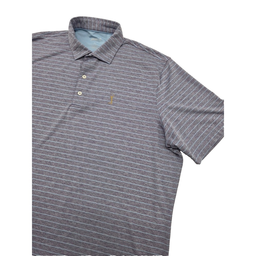 Johnnie O The Players TPC Sawgrass Golf Polo Men Size XL Gray Blue‎ Stripe